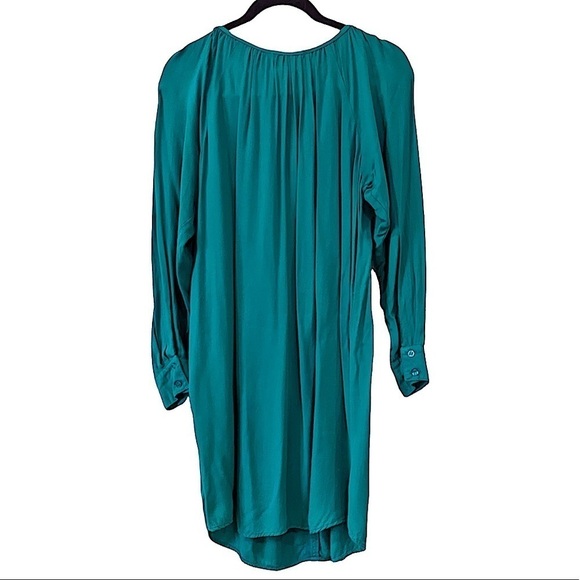 BELLA Dahl Teal Long Sleeve Peasant Style Dress Size Small - Picture 2 of 7